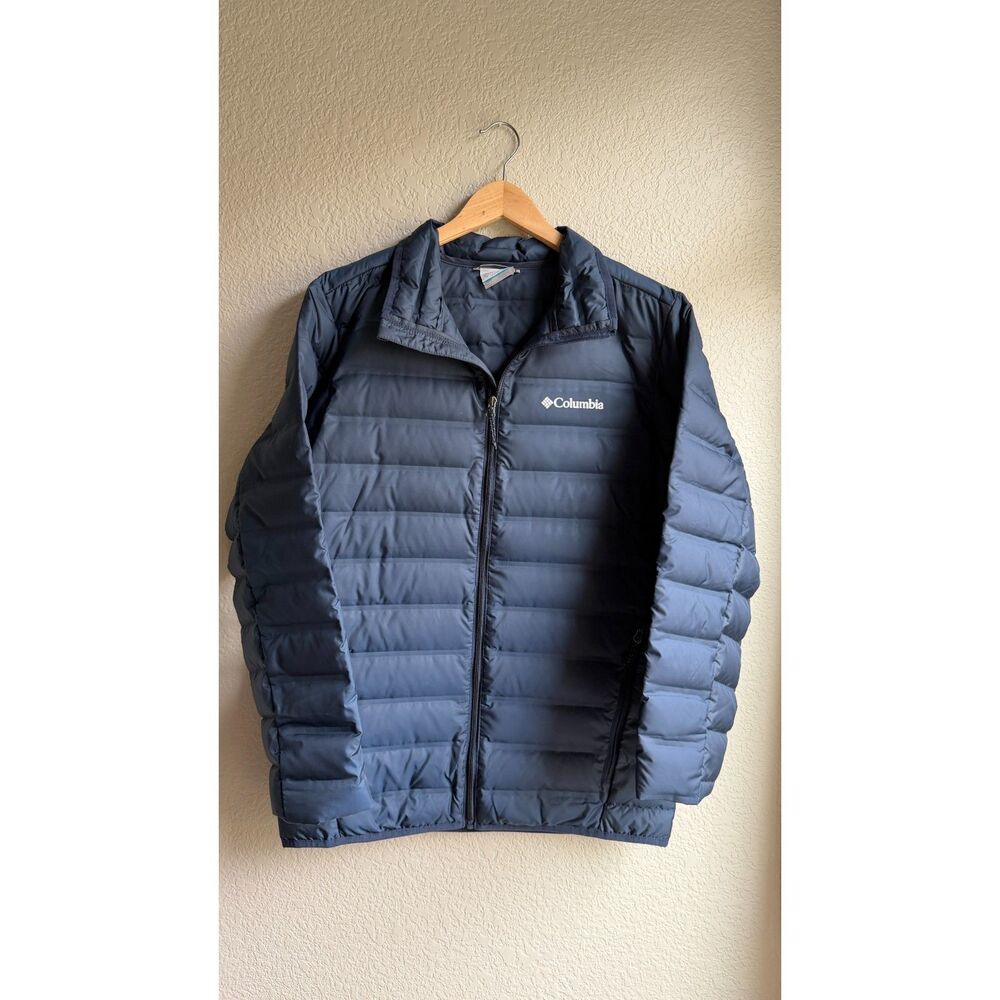 Columbia Navy Blue Lightweight Puffer Jacket Womens Small Quilted Full Zip